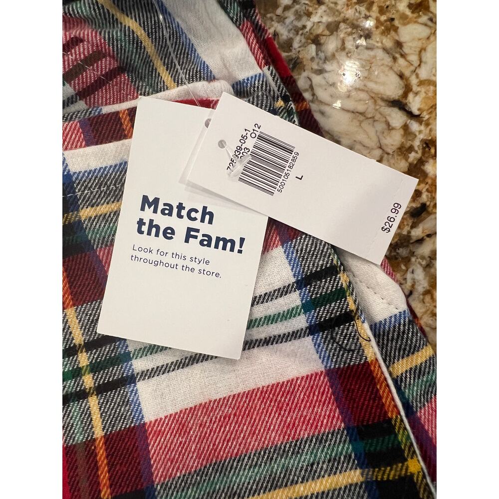 NWT Old Navy White Plaid Tartan Flannel Christmas Lounge Pajama Pants - Picture 6 of 12